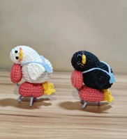 Canard en crochet paresseux, objet de décoration de bureau, adorable jouet en fourrure de canard fait main, porte-clés, décoration de sac, cadeau amusant en forme d'animal