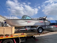 Bateau de débarquement, remorqueur et barge RC en aluminium de luxe, rigide, d'occasion, 16 pieds (5 m), pour transport de passagers et taxi aquatique rapide, à vendre