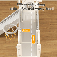 Juego de Columpios y Tobogán Infantil 5 en 1 con Forma de Autobús, Centro de Actividades Multifuncional para Niños Pequeños, Set de Juego para el Hogar