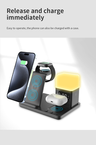 Wholesale Portable 6 In 1 Multifunction Fast <strong>Wireless</strong> <strong>Charging</strong> <strong>Stand</strong> 15w Phone Charger With Led Light - Product Image 5