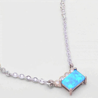 Collier ras du cou vintage en argent sterling 925 plaqué or pour femme avec pendentif en opale bleue véritable et moissanite, bijoux fins pour mariage