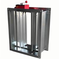 Vanne de régulation électrique pour systèmes de chauffage CVC, en acier galvanisé carré industriel certifié 3C, à multiples lames, pour coupe-feu