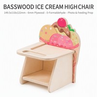 Chaise d'entraînement en tilleul pour hamster Sugar Glider, contreplaqué 6 mm, sans formaldéhyde, support d'alimentation en forme de cornet de glace, 149,5x110x122mm
