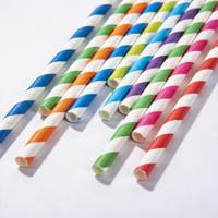 Pailles à boisson en PLA biodégradable et réutilisable, colorées, de 6 mm, 12 mm, 8,5 pouces de long, pour bubble tea