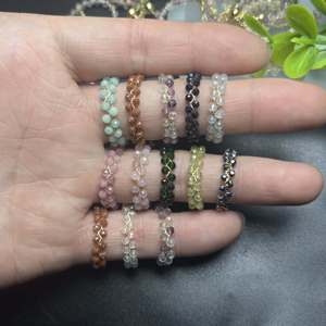 Chất Lượng Cao Tay Dệt Pha Lê Hạt Ngón Tay Nhẫn Có Thể Điều Chỉnh Đá Quý Nhẫn Cho Phụ Nữ Người Đàn Ông Món Quà Liên Hệ Chúng Tôi Để Có Thêm Vật Liệu - Product Image 1