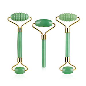 Bien Conçu Visage Vert Phoenix Jade Rouleau de Bâton de Massage Avec Notice - Product Image 4