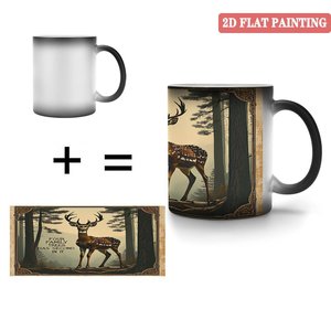 Blank DIY Craft <b>Ceramic</b> <b>Cup</b> 11oz Frosted Black Heat Activated Color Changing Coffee Tea Mug - Product Image 4