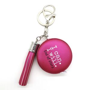 Cinta métrica de 1.5M de cuero PU mini portátil con llavero, con logotipo dorado estampado en caliente, venta al por mayor de fábrica, personalizada - Product Image 2