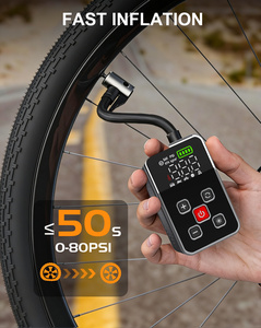 Mini gonfleur de pneus de vélo, pompe à air électrique portable pour vélo avec valve Presta Schrader pour vélo de route VTT, gonflage rapide, arrêt automatique - Product Image 2