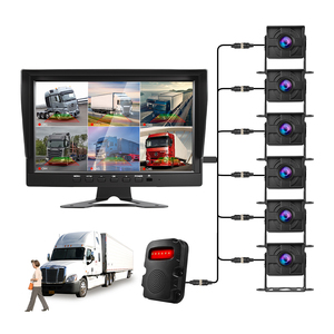 Xe tải 6-ch AHD Màn hình 110 độ điểm mù hệ thống phát hiện camera báo động âm thanh gương chiếu hậu cho xe nâng xe tải sao lưu - Product Image 1