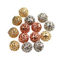 Accessoires de fabrication de bijoux en argent plaqué or cuivre creux rond fleur entretoise pour femmes collier bracelet
