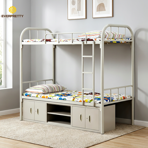 Lit superposé moderne en métal pour dortoir scolaire avec rangements sous le lit et échelle, idéal pour les auberges <span class=keywords><strong>de</strong></span> jeunes athlètes - Product Image 2