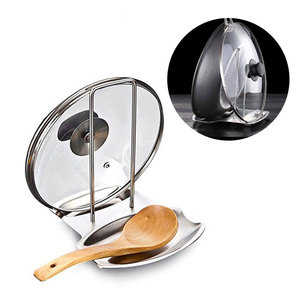 Estante de tapa de acero inoxidable y utensilios de cocina, soporte organizador de tapa de sartén, utensilios de decoración - Product Image 1