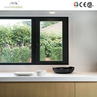 Fenêtre à battant en aluminium triple vitrage Low-E insonorisée, à cadre étroit, certifiée NFRC, multi-panneaux, minimaliste, ouverture vers l'extérieur
