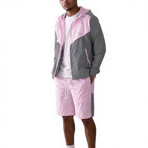 Ensemble veste et short de sport pour homme, à capuche, color-block, léger, respirant, vêtements décontractés d'été - Product Image 2