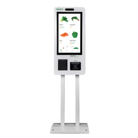 Terminal de commande et de paiement sans numéraire pour restaurant, écran tactile 21,5-27 pouces, borne de commande automatique pour restauration rapide, machine sur pied