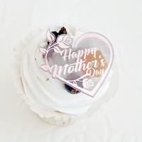 Marke Blume Herz Acryl Kuchen Dekoration für Muttertag Jahrestag Cupcake Dekoration Topper für Kuchen