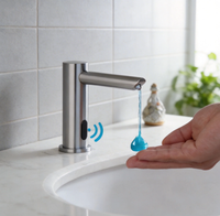 Distributeur automatique de savon liquide intelligent à induction Chrome pour hôtels – Robinet distributeur automatique de savon moussant/liquide pour salle de bain