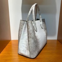 Sacs en cuir véritable de haute qualité avec logo personnalisé, sacs à main en cuir véritable pour femmes, sac à bandoulière blanc à motif crocodile