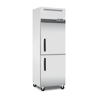 Réfrigérateur-congélateur professionnel NE-802-8 sur mesure pour cuisine, 450L, deux portes pleines en acier inoxydable