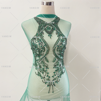 Nouveau carnaval fait à la main artisanat Design argent or strass fête corsage robe sexy diamant patchs pour robe de soirée à la maison