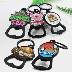 Custom Soft Enamel Bottle Opener Keychain Metal Beer Bottle Opener Key <b>Ring</b> Personalized Logo <b>Cartoon</b> Souvenir Bottle Opener - Product Image 1