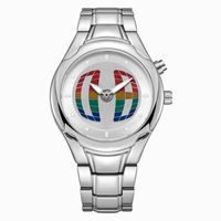 Montre-bracelet pour homme, cadran rouge, cadran rond créatif, montre à quartz analogique, montre décontractée pour homme, bracelet en métal, pour un usage quotidien