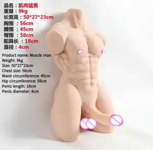 Aangepaste Spier Man Grote Dildo 'S Torso Realistische Penis Anale Pop Masturbator Half Lichaam Sekspop Voor Vrouwen Homo