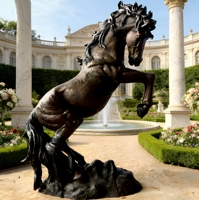 Sculpture de cheval en bronze antique décorative de jardin extérieur 3D artisanale personnalisée