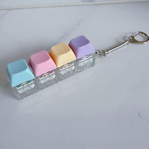 Wholesale Customizable Logo PVC Fidget Keychains <b>Macaron</b> Color Lights Click Toy Stress Relief Perfect Gift Brand Promotions - Product Image 4