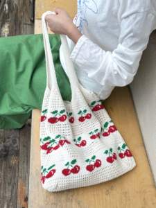 Sac fourre-tout <span class=keywords><strong>en</strong></span> laine tricotée au crochet portable grande capacité pour femmes, design personnalisé, mode hiver <span class=keywords><strong>automne</strong></span> printemps - Product Image 2