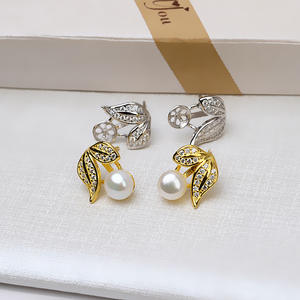 S925 <b>Silver</b> Butterfly <b>Earrings</b> with <b>Pearls</b> Simple DIY Semi-Finished Crystal Accessories Personalized Fashion Jewelry - Product Image 3