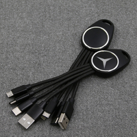 Câble de données USB 3 en 1 à charge rapide, tressé, pour appareils Android USB C, câble de charge durable en nylon tressé, porte-clés