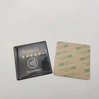 Autocollant Époxy NFC Google Review 120x120mm / Plaque de Commentaires pour Restaurants Ins/Facebook/Yelp/Tripadvisor