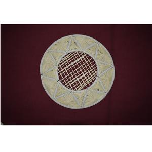 Napperon de table rond en raphia naturel de qualité supérieure, 38 cm, pour table à manger, décoration de cuisine, café et hôtellerie - Product Image 3