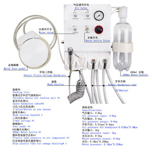 Equipo de Terapia Oral Integrado de 4 Unidades con Turbina Dental Montada en Pared, 220V AC, Certificado CE - Product Image 2