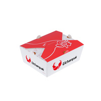 Boîte à nouilles, poulet frit et frites en papier kraft écologique avec poignée, contenant alimentaire jetable