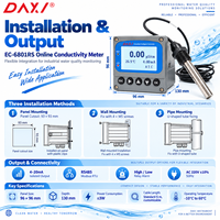 Contrôleur de conductivité pour purge de chaudière RS485 4-20mA, mesureur EC TDS en ligne avec électrode en acier inoxydable K10 pour eau à TDS élevé