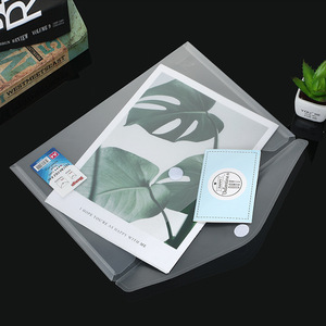 Bán buôn PP trong suốt A4 tập tin văn phòng túi với cho Velcro Fastener lưu trữ không thấm nước Túi Hợp Đồng Trong Kho màu - Product Image 2