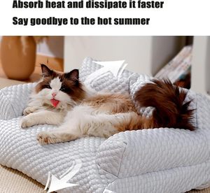 <span class=keywords><strong>Cama</strong></span> refrescante para perros y gatos de seda helada para mascotas, sofá <span class=keywords><strong>cama</strong></span> lavable para perros pequeños, medianos y grandes, <span class=keywords><strong>cama</strong></span> fresca de seda helada para dormir en <span class=keywords><strong>verano</strong></span> - Product Image 4