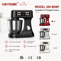 Robot pâtissier Cheftronic 6,0 L avec écran tactile intelligent, balance intégrée, fonction de fermentation, 8 vitesses, pour la pâtisserie