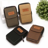 Tas Selempang Olahraga Kanvas Grosir Pria Tas Outdoor Tas Pinggang Ponsel Dompet Outdoor Dompet Koin Tas Selempang Mini untuk Pria