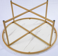 Table basse ou de thé en acier inoxydable, ensemble de meuble simple, moderne, doré et rond, pour salon, luxe, table centrale latérale