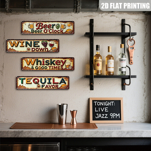 Panneau Métallique Long Vintage pour Bar, Décoration Murale Graphique Bière Vin Whisky <span class=keywords><strong>Tequila</strong></span> pour Bar à Domicile et Cave des Hommes - Product Image 4