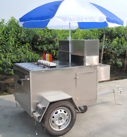 Chariot à hot-dogs en acier inoxydable commercial pour la vente de snacks dans les hôtels et restaurants, disponible à la vente