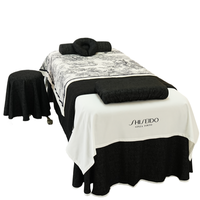 Ensemble de draps de table de massage confortables et professionnels personnalisés noirs thérapie de massage doux et soyeux respirant
