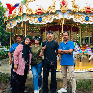 24 chỗ ngồi trẻ em đi xe thiết bị giải trí carrousel hội chợ thu hút carosel vương miện chủ đề vui vẻ đi vòng băng chuyền để bán - Product Image 3