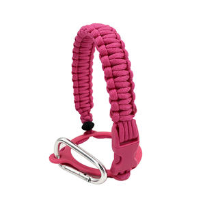 Paracord hijau tentara pegangan botol air gaya baru mulut lebar dengan karabiner tahan lama untuk berkemah luar ruangan dan mendaki - Product Image 3