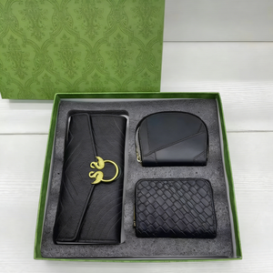 FD18696679 <span class=keywords><strong>Portafoglio</strong></span> Lungo da <span class=keywords><strong>Donna</strong></span> in Pelle PU <span class=keywords><strong>con</strong></span> Chiusura a <span class=keywords><strong>Cerniera</strong></span>, Fodera in Vera Pelle, Set di Tre Pezzi, Regalo Portatile - Product Image 5