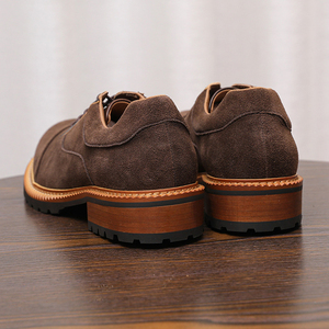 Chaussures Derby de <span class=keywords><strong>Travail</strong></span> Haut de Gamme <span class=keywords><strong>pour</strong></span> Hommes Printemps, Mocassins Britanniques Décontractés en Cuir Véritable et Daim - Product Image 6